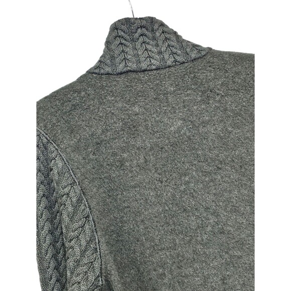 Barbour Womens Cardigan Size 14 Soft Cable Knit Full Zip Sweater 100% Wool Green - Picture 16 of 16